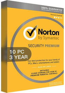 Norton Security Premium 3 Multi Device - 10 Devices - 3 Years